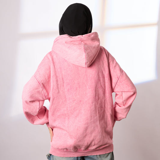 pink washed oversize hoodie