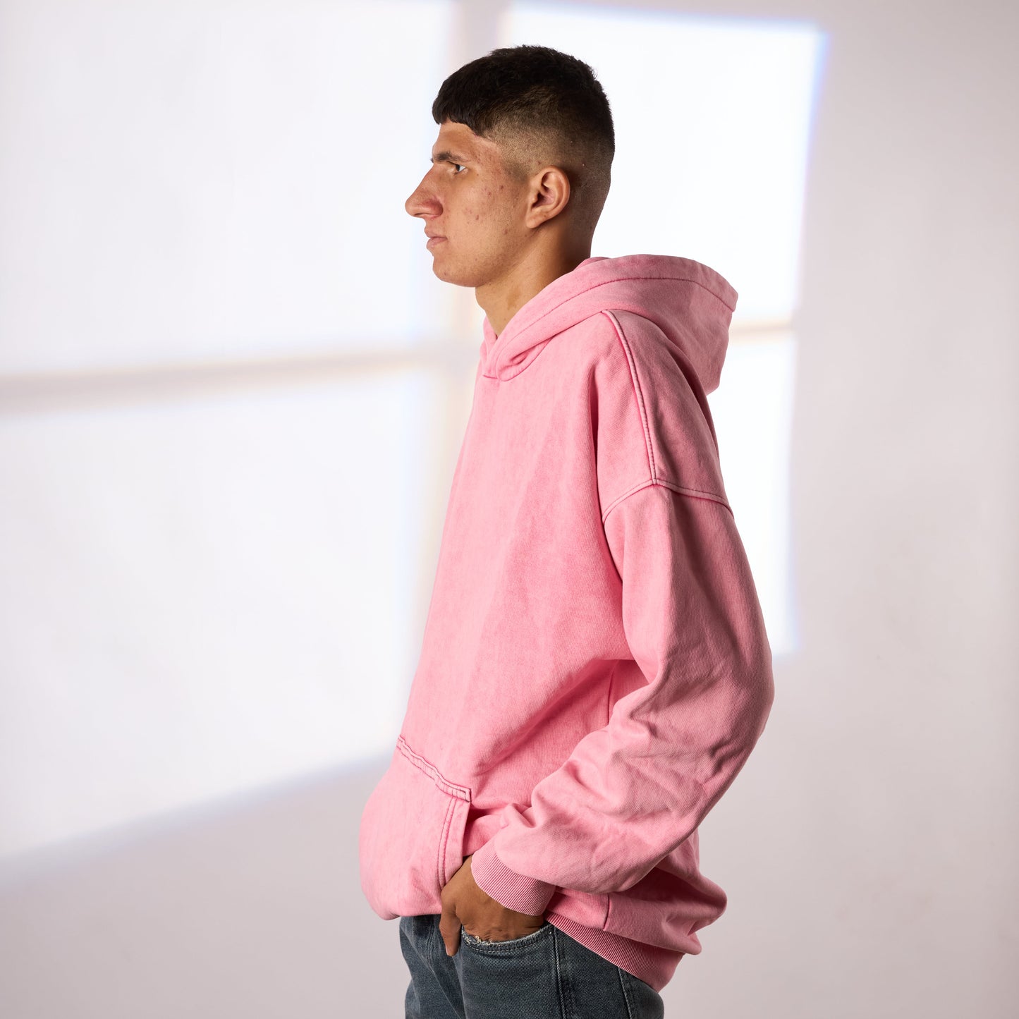 pink washed oversize hoodie