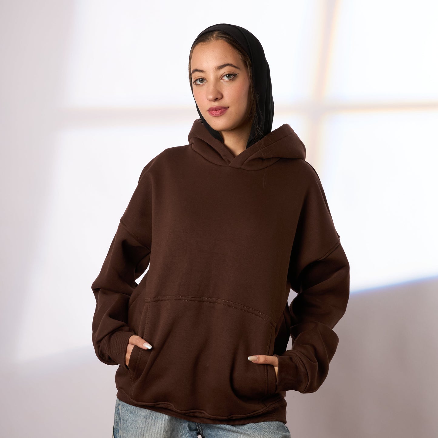 brown oversize hoodie