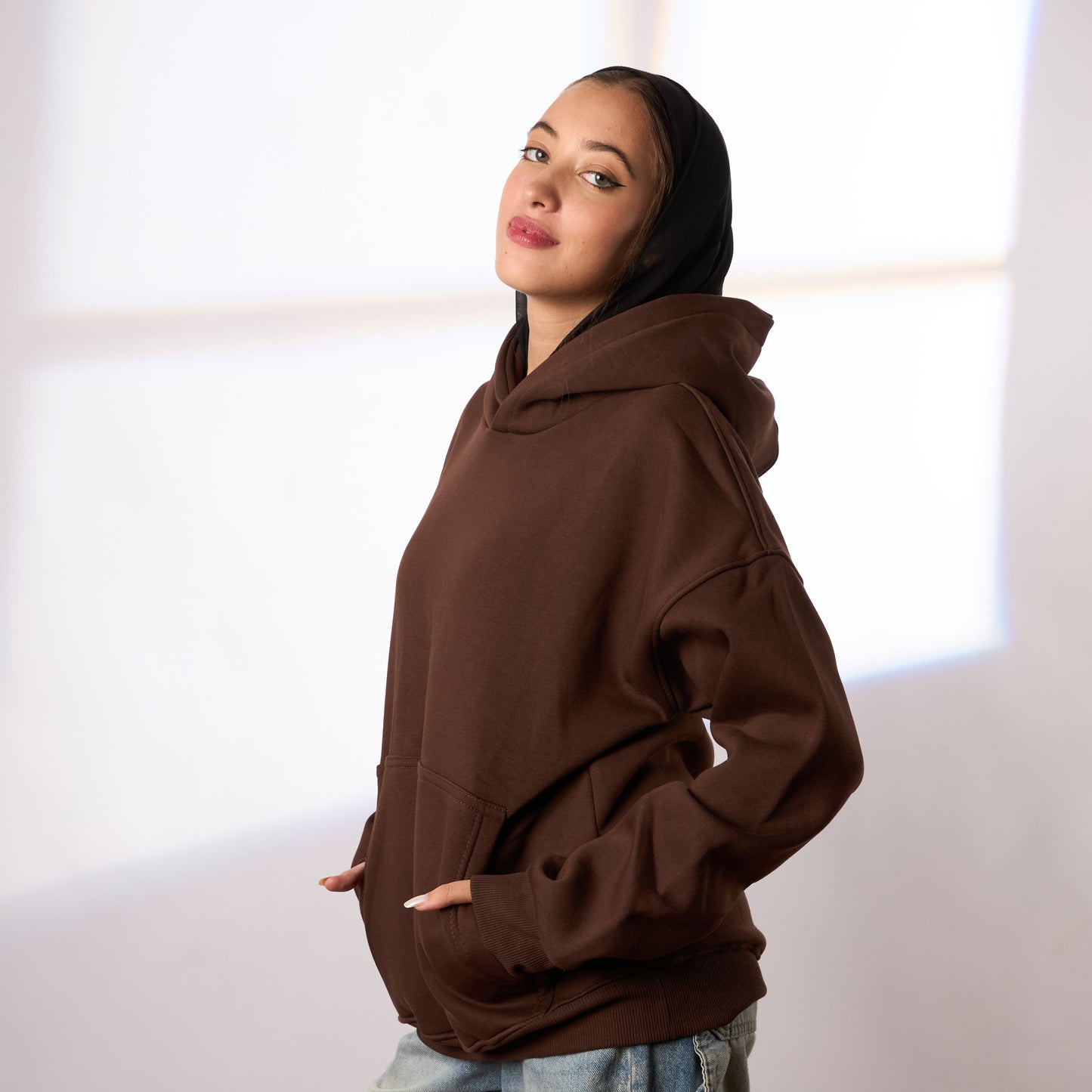 brown oversize hoodie