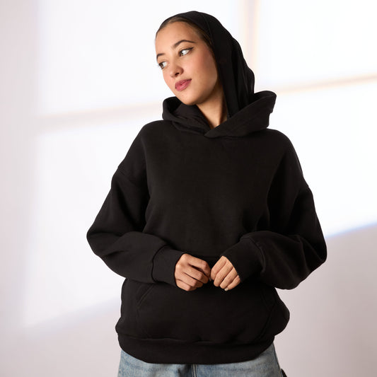 black oversize hoodie