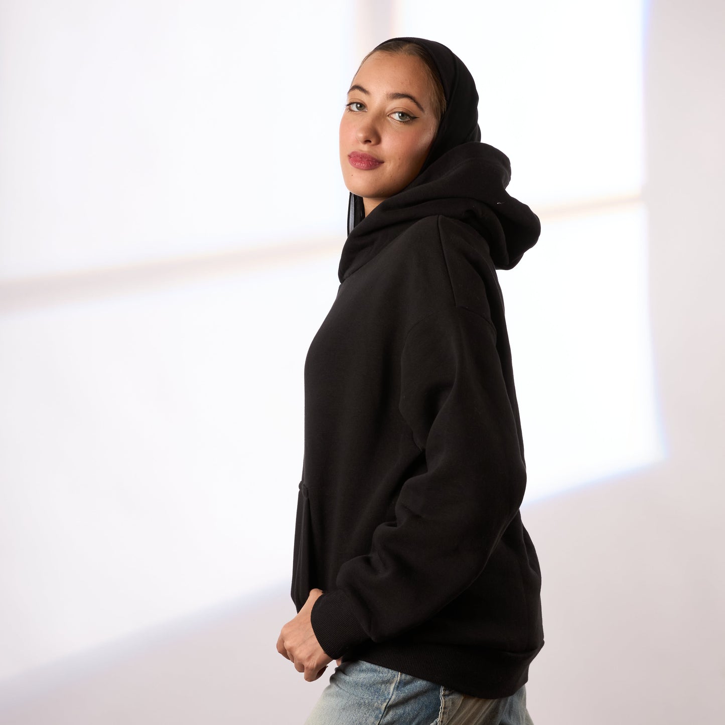 black oversize hoodie