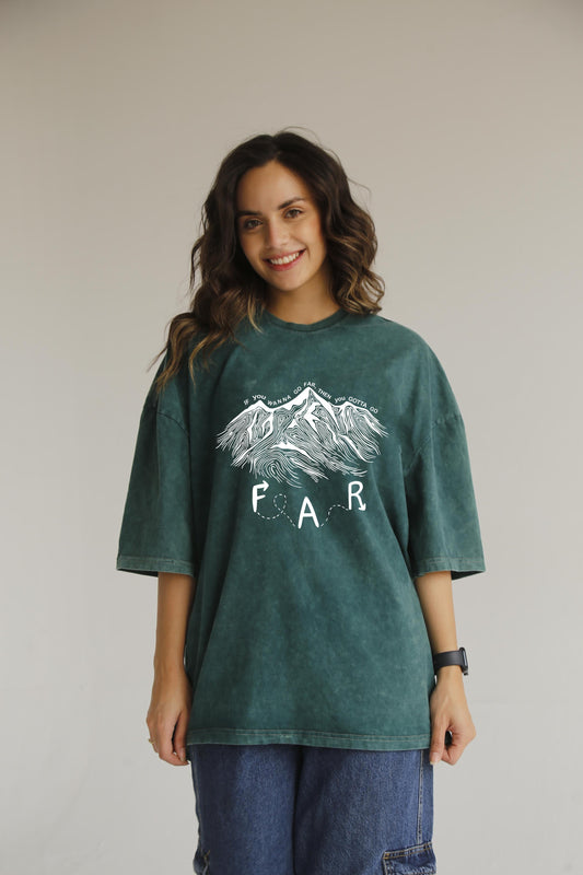 Go far olive washed t-shirt