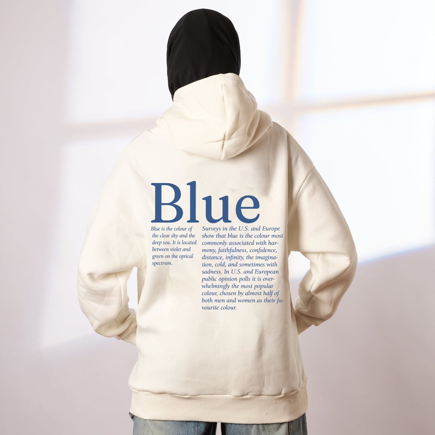 Blue white oversize hoodie