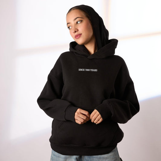 7000 years black oversize hoodie