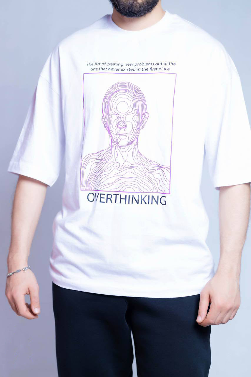 Overthinking white t-shirt
