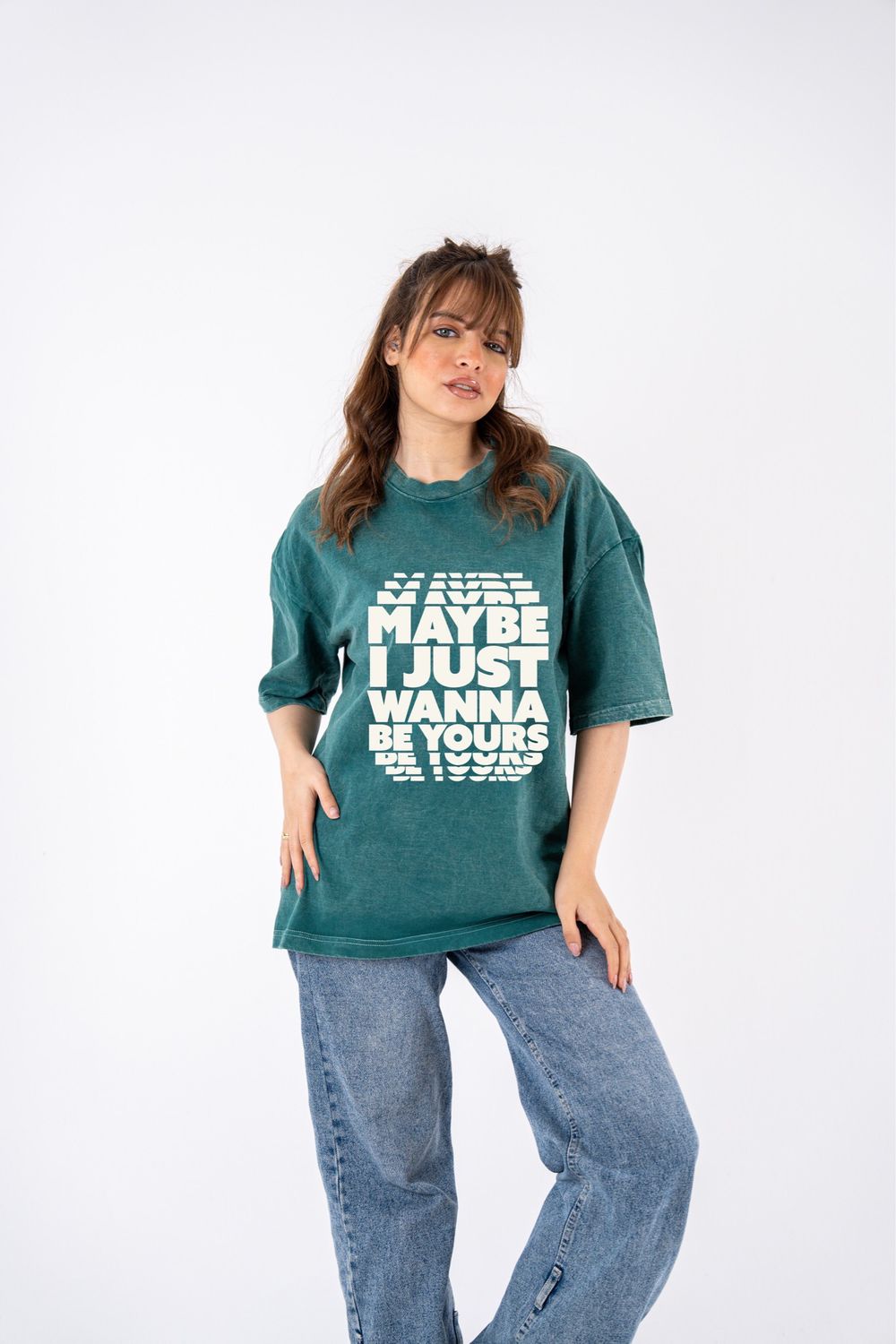 maybe i wanna be olive washed t-shirt