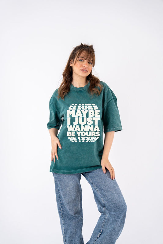 maybe i wanna be olive washed t-shirt
