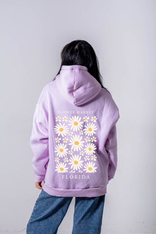 Flower market lavender hoodie