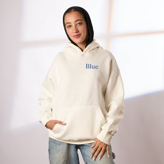 Blue white oversize hoodie