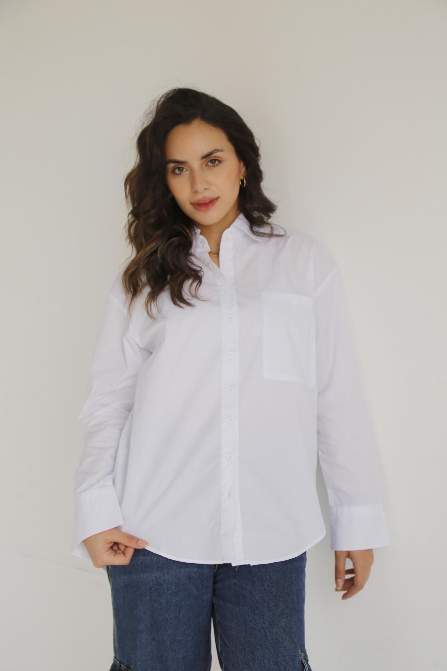 White oversize chemise