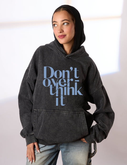 Don’t overthink it washed grey hoodie