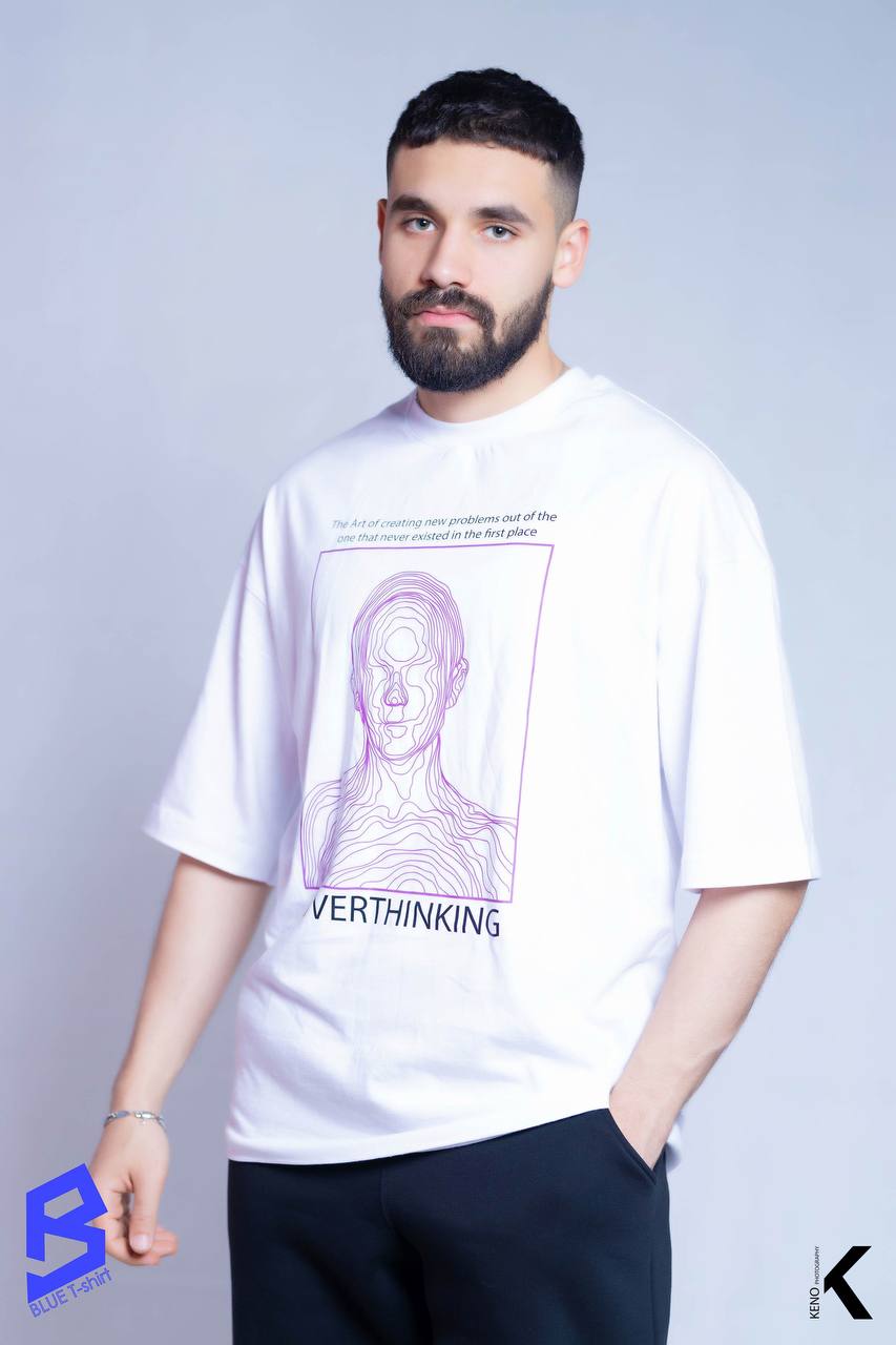 Overthinking white t-shirt