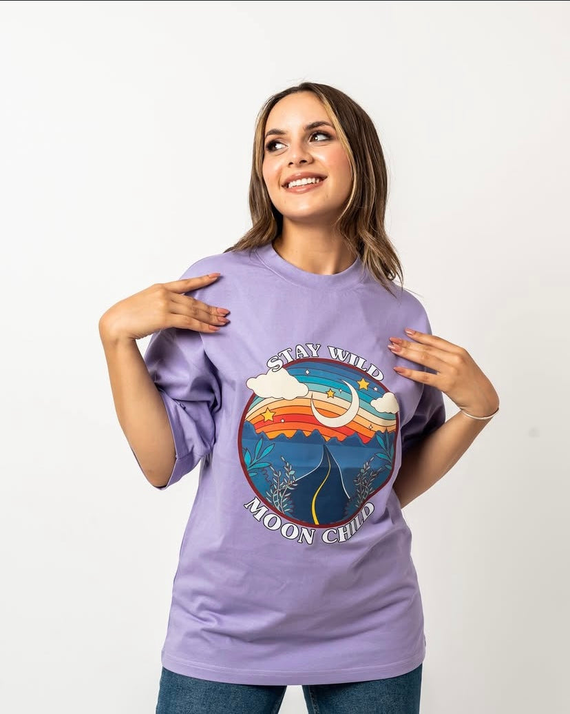 Stay wild moon child lavender t-shirt