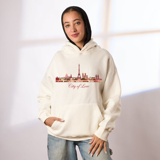 city of love white oversize hoodie