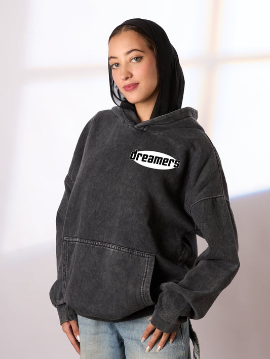 Dreamer washed grey hoodie