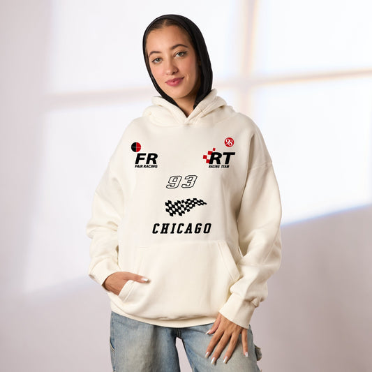 race white oversize hoodie