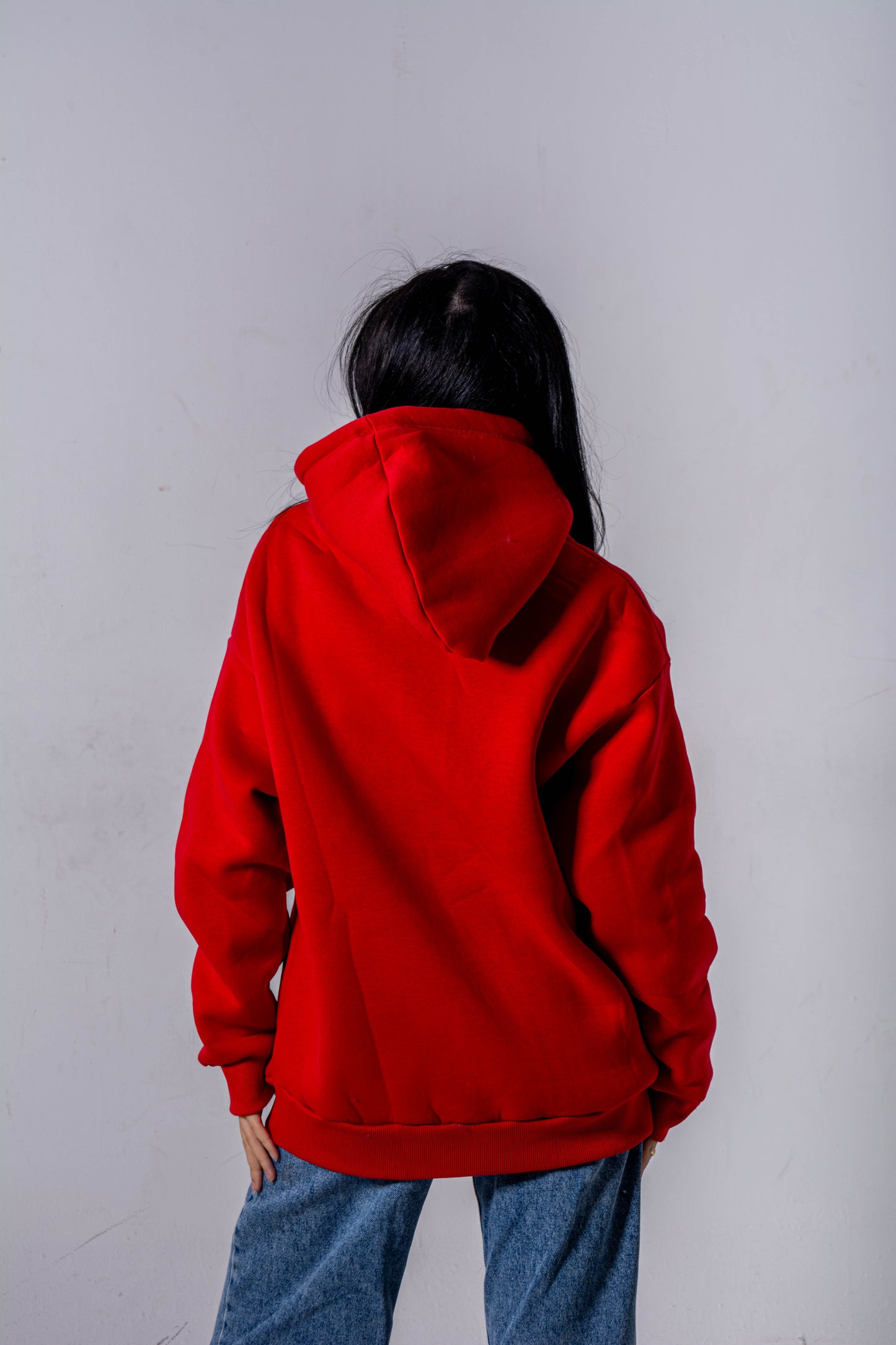 red basic hoodie