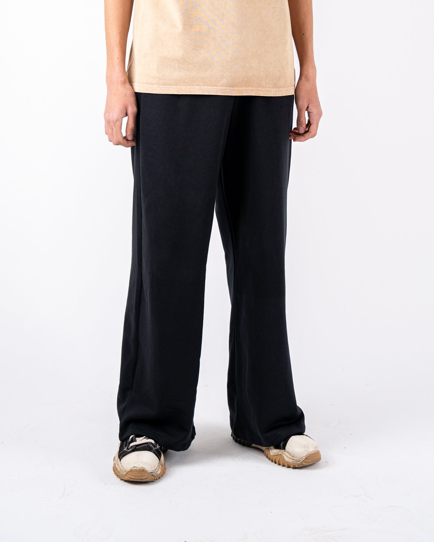 black wideleg sweatpants
