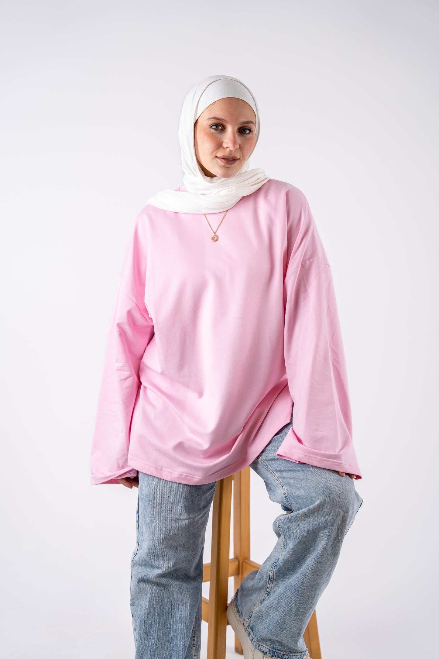 pink basic widesleeves t-shirt