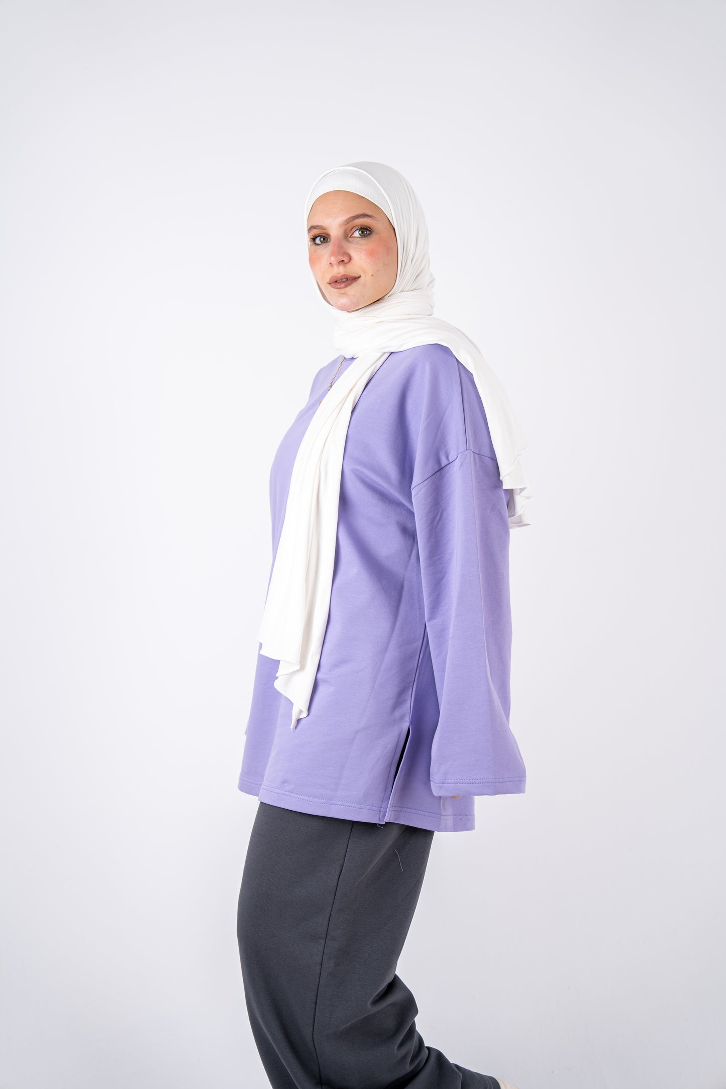 lavender basic widesleeves t-shirt