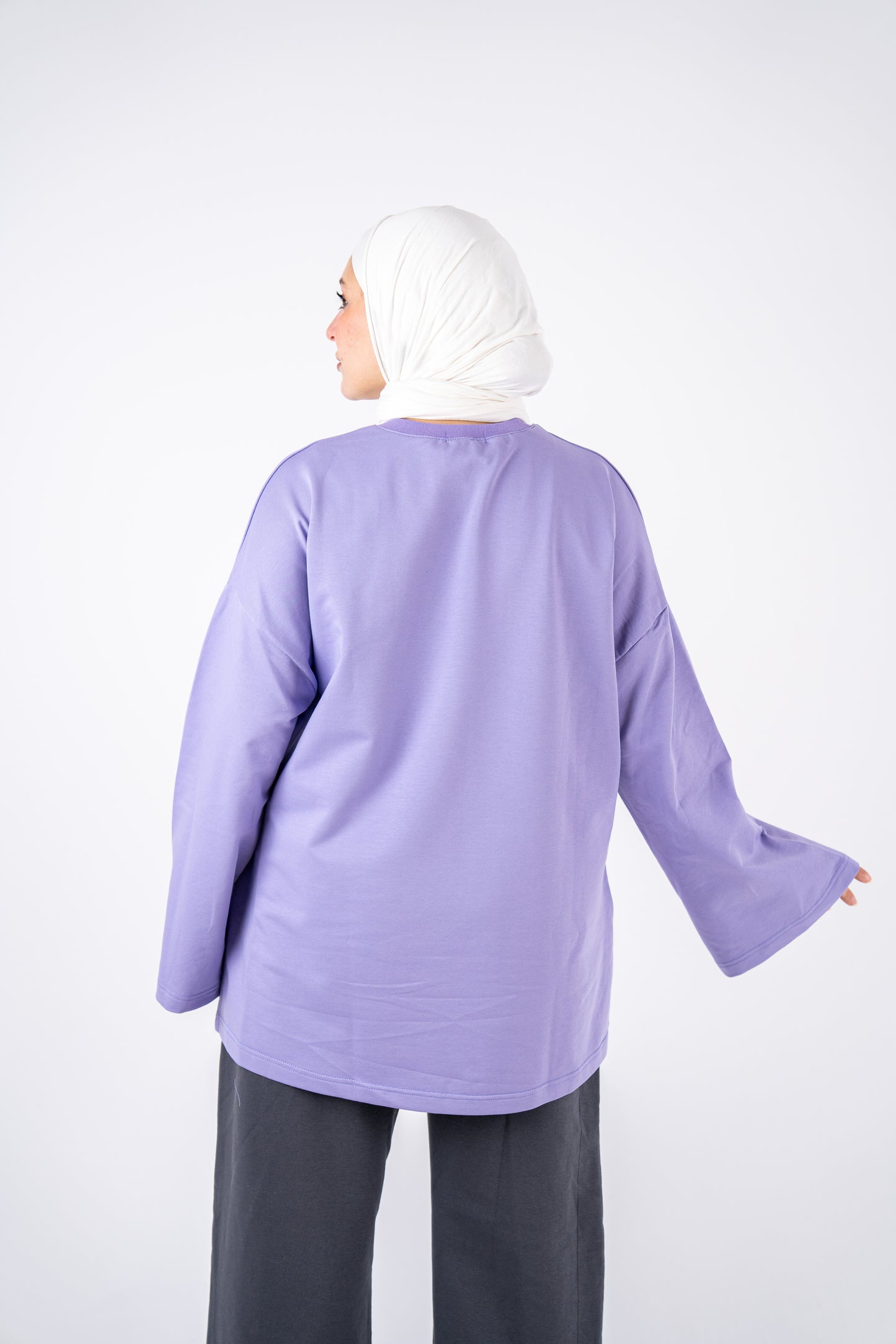 lavender basic widesleeves t-shirt