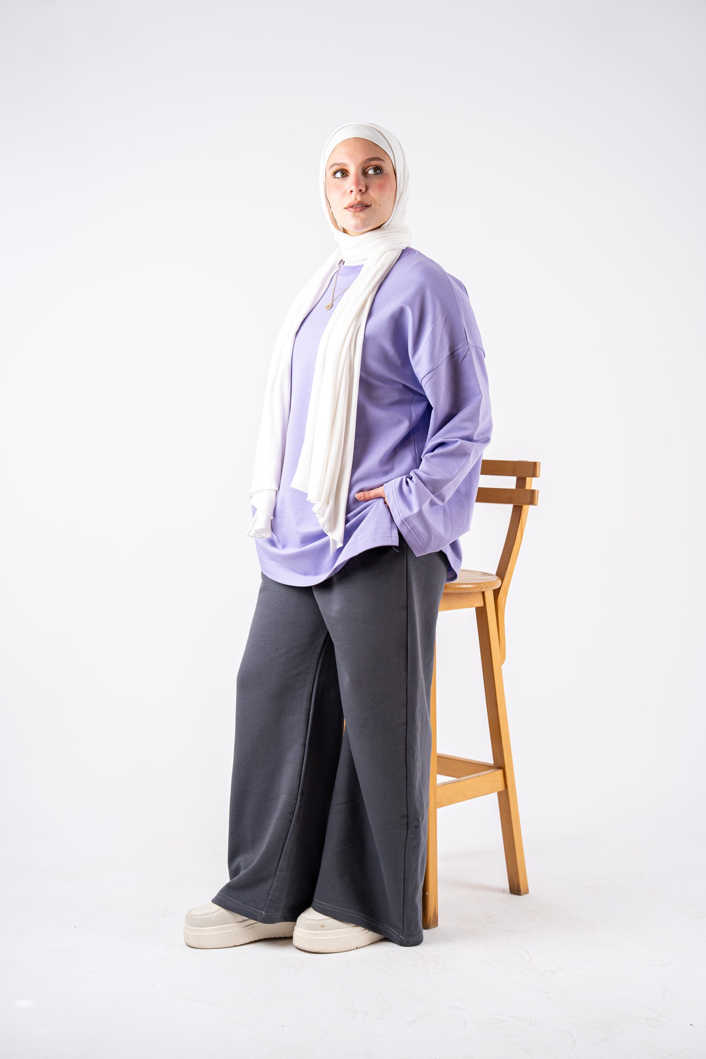 lavender basic widesleeves t-shirt
