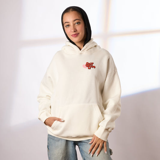 selflove white oversize hoodie