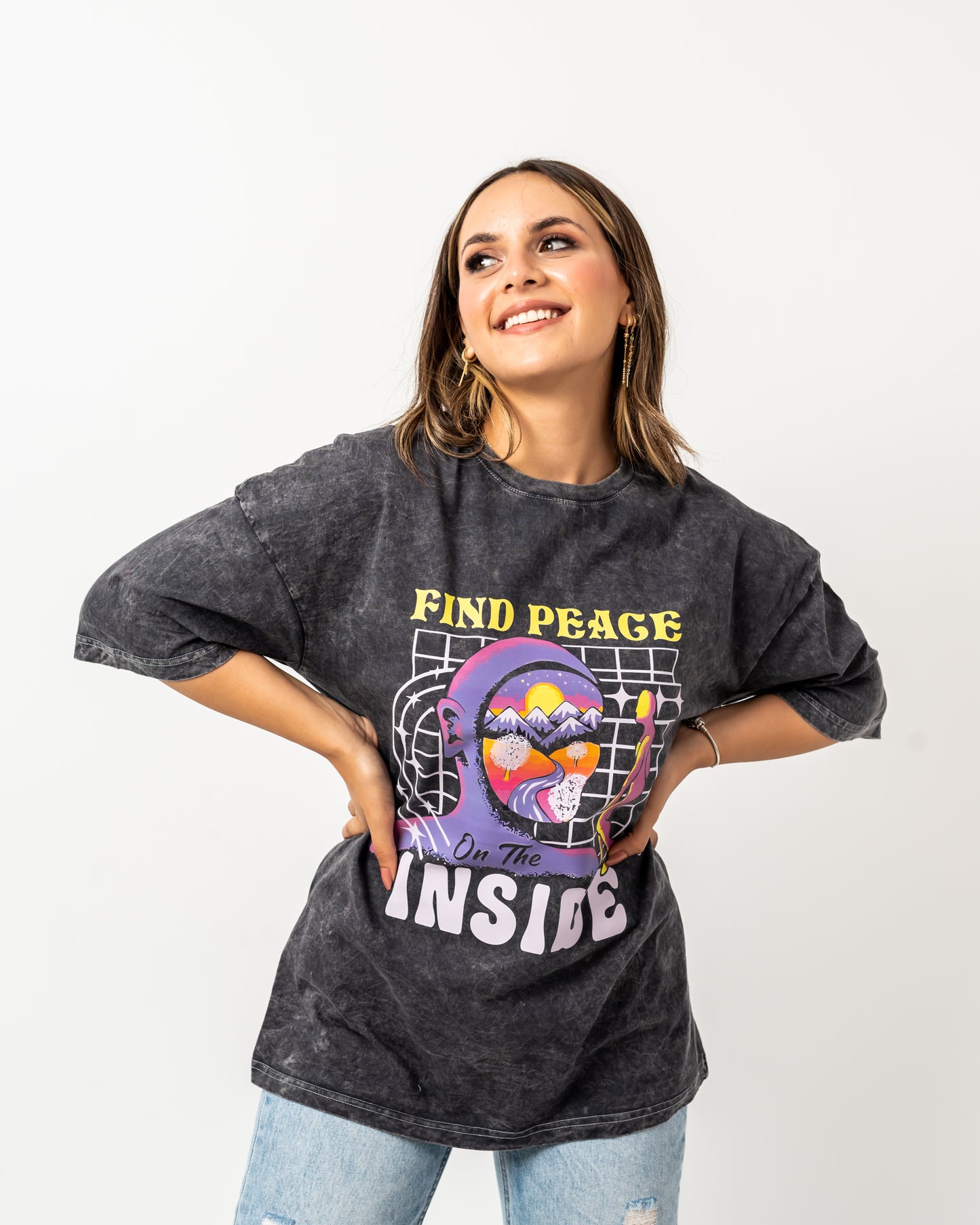 Find peace inside washed t-shirt