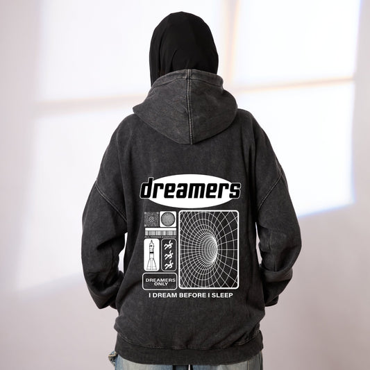 Dreamer washed grey hoodie