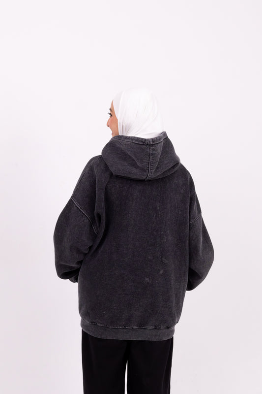 Coal washed oversize hoodie