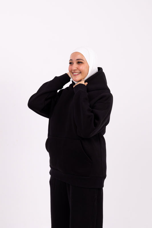 black oversize hoodie