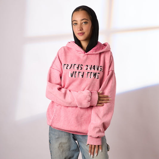 truth change pink washed oversize hoodie