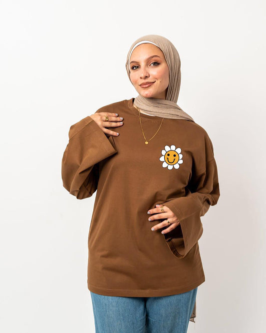 one of kind brown widesleeves t-shirt