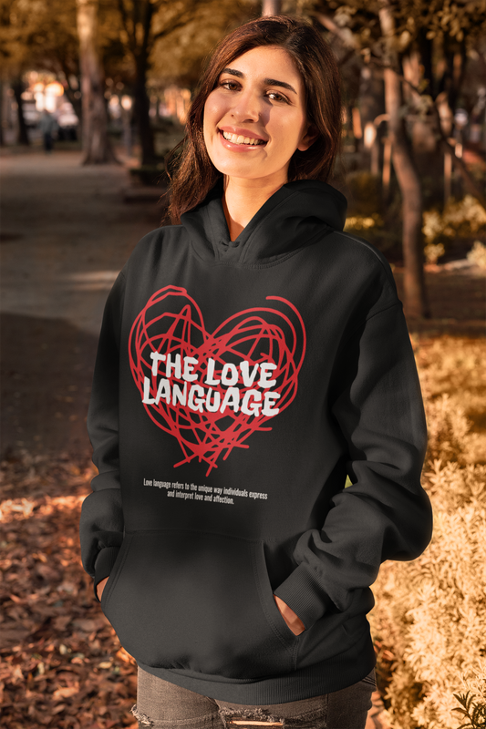 love language black oversize hoodie