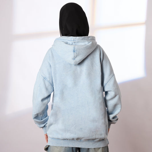 babyblue washed oversize hoodie