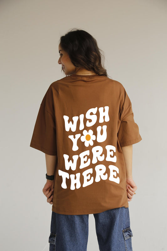 Wish you were there brown t-shirt