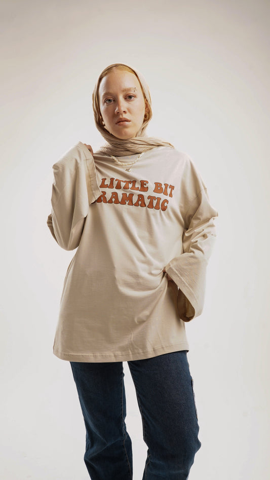 A little bit beige widesleeves t-shirt