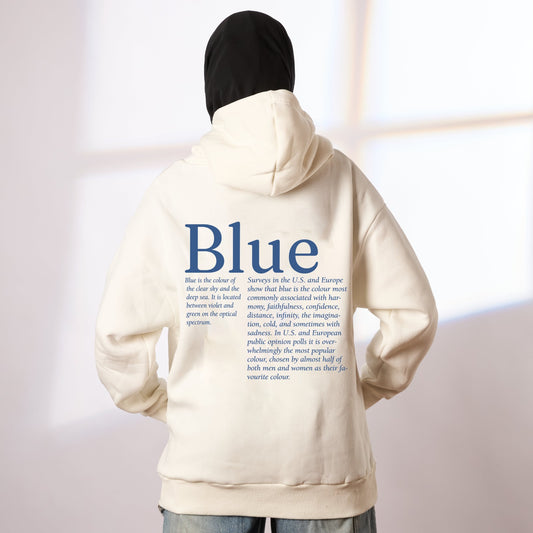 Blue white oversize hoodie