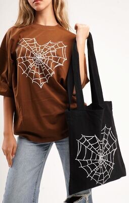 spider heart brown t-shirt