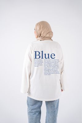 blue white widesleeves t-shirt