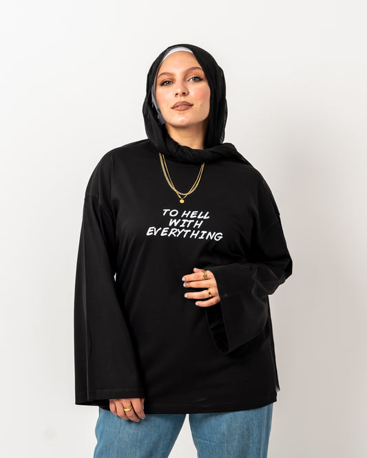 To hell black widesleeves t-shirt