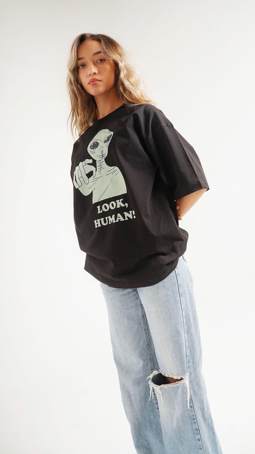 Look human black t-shirt