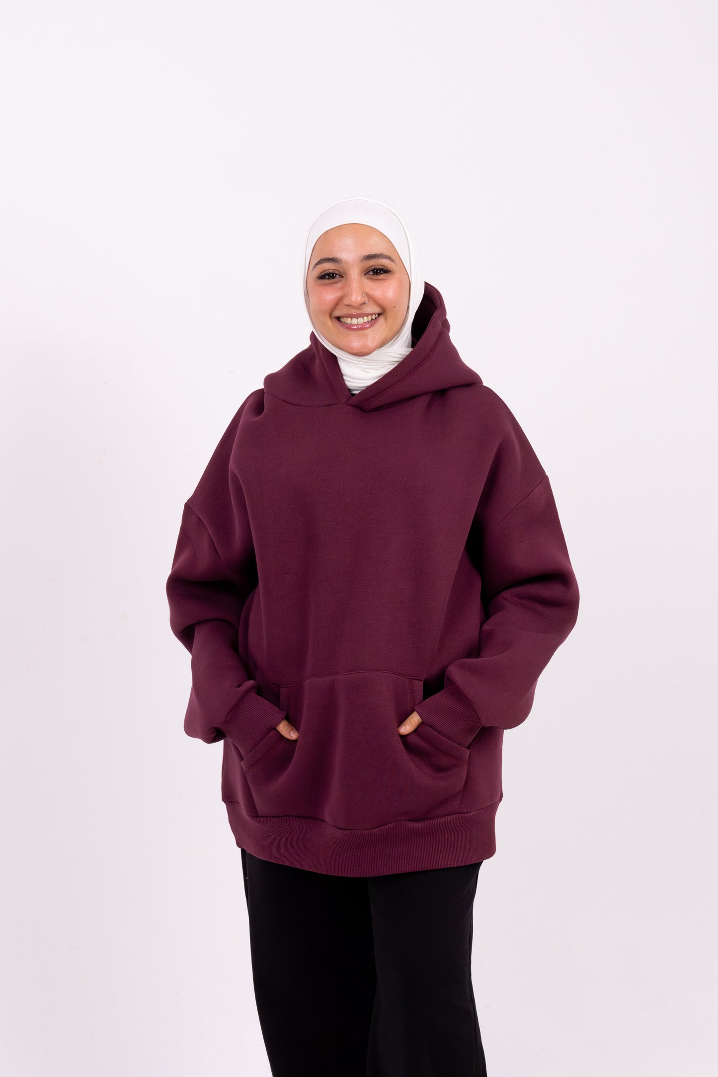 Burgundy basic hoodie