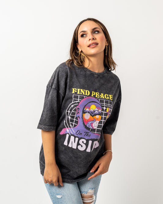 Find peace inside washed t-shirt