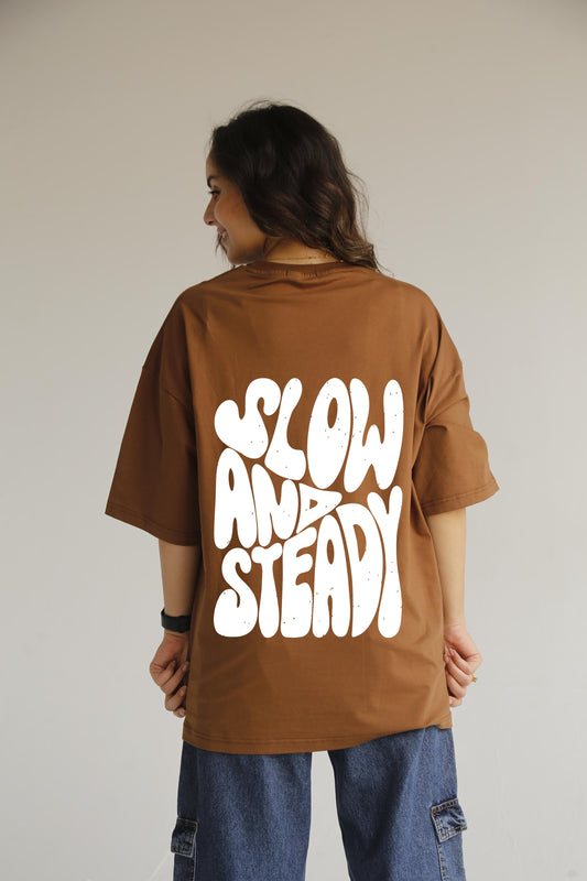 Slow and steady brown t-shirt