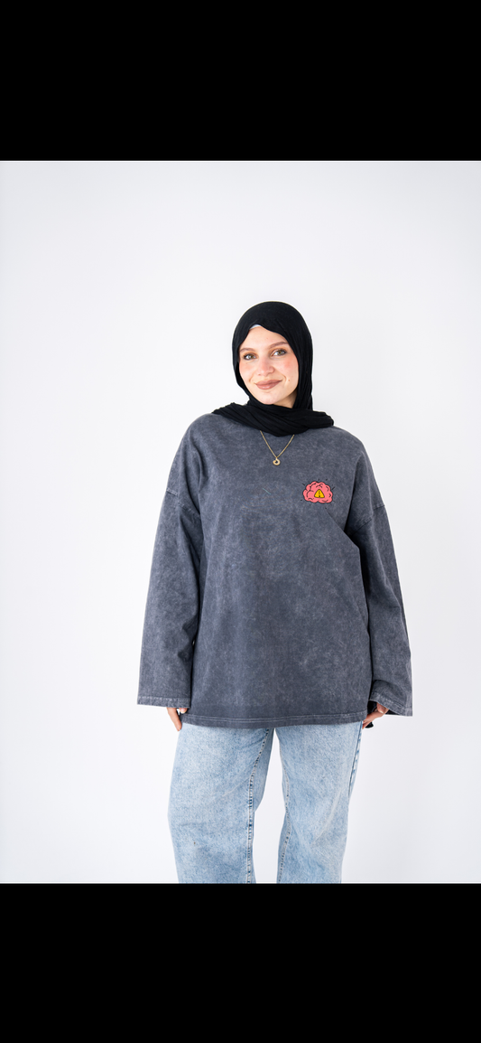 No fools zone washed widesleeve t-shirt