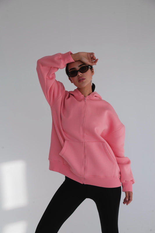 Pink zip up hoodie