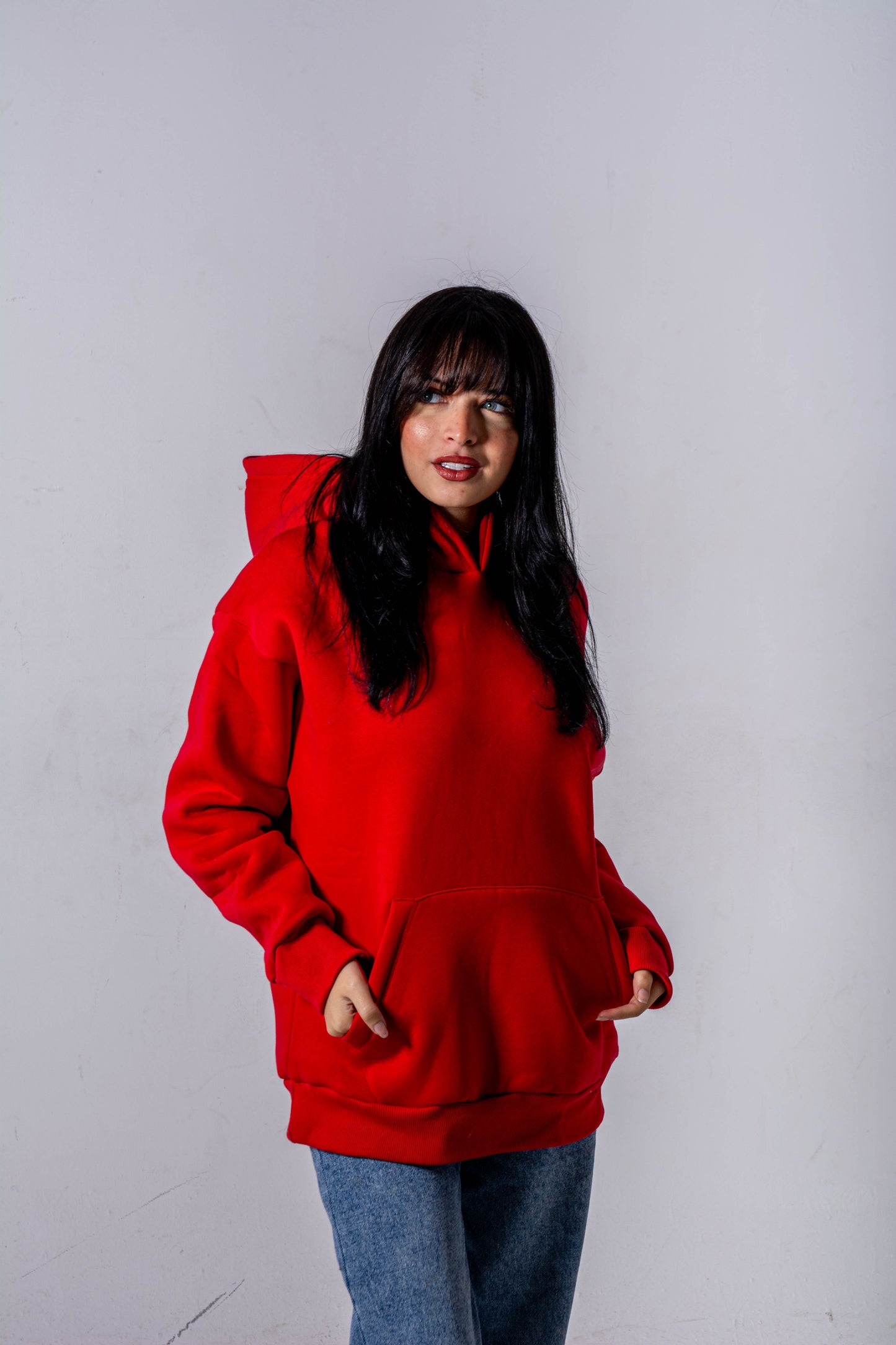 red basic hoodie