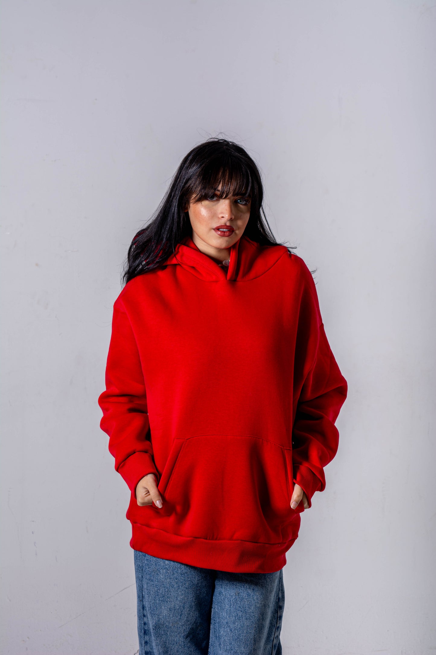 red basic hoodie